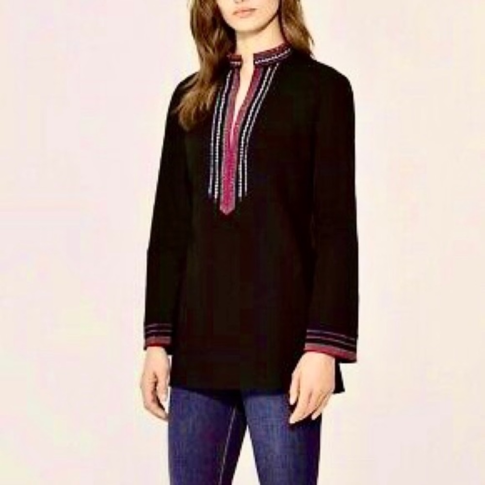Tory Burch Crystal Embellished Tunic -Black -US 6 -NWT